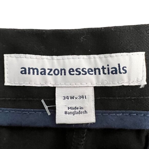 Amazon Essentials Men’s Slim Fit Dress Pants Black Size 34x34 - Picture 7 of 9